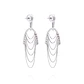 Aros Oro Blanco 18kt Colgantes Cadenas y Diamante de 28 pts - Miniatura 3