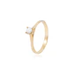 Anillo Compromiso de Oro 18Kt Solitario Circón Clasico - Miniatura 1