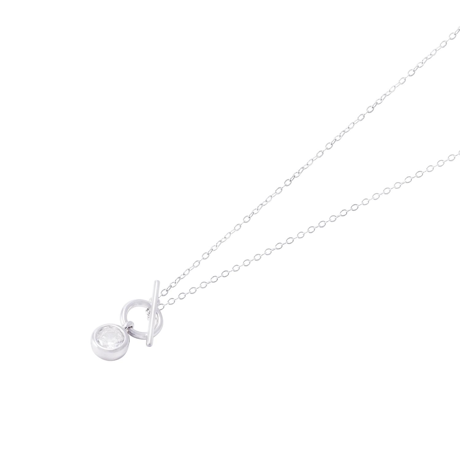 Collar de Plata Esterlina 925 Circulo Circón 1