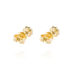 Aros Oro Amarillo 18kt Roseta de Diamantes 27 Pts