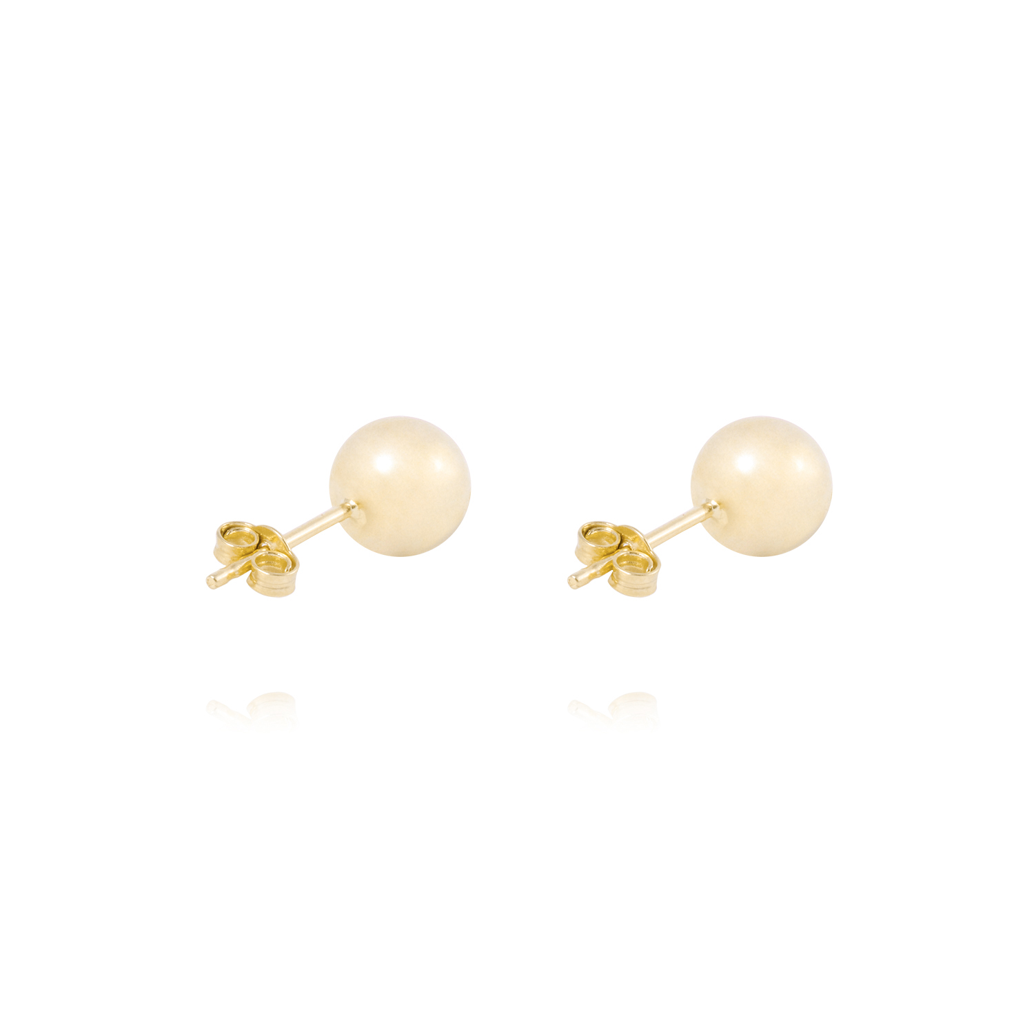 Aros de Oro 18kt Bolitas 7,0mm Tornillo Mariposa 3