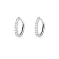 Aros de Oro Blanco 18kt Argollas Pequeñas con Circonita