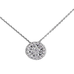 Collar Oro Blanco 18kt Diamantes 18 Pts Total SI/H