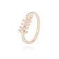Anillo de Plata Esterlina Diseño de Hojas Adornadas con Circón Revestido en Oro 18kt - Miniatura 1