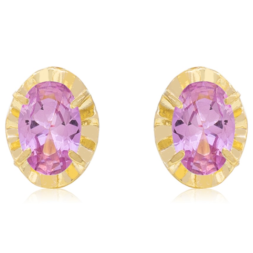 Aros de Oro 18kt Ovalado Rosa de Francia 3x5 2