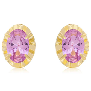 Aros de Oro 18kt Ovalado Rosa de Francia 3x5