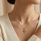 Colgante de Oro Miel 18kt Cruz Mediana - Miniatura 4