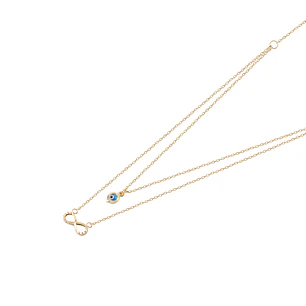 Collar de Oro 18kt Infinito Ojo Turco