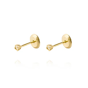 Aros de Oro 18kt Piedra de Circon