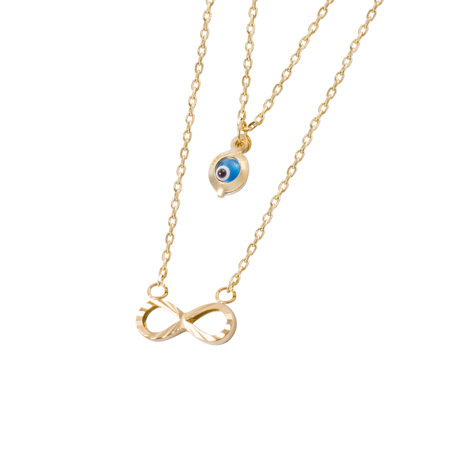 Collar de Oro 18kt Infinito Ojo Turco 3