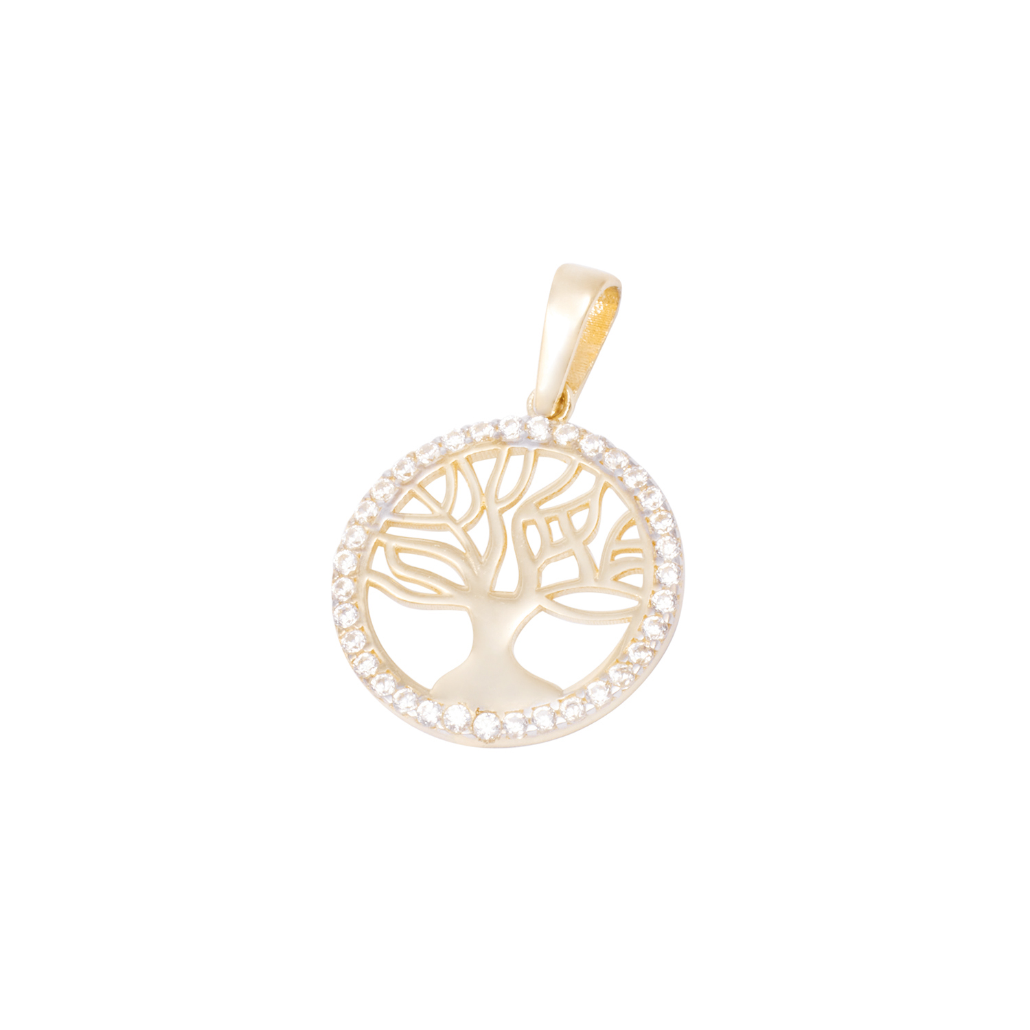 Colgante de Oro de 18kt Circonitas Arbol de la vida grande 1