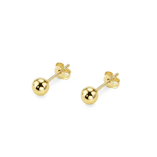 Aros de Oro 9kt Bolita Solida 5 MM