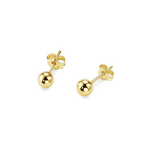 Aros de Oro 9kt Bolita Solida 5 MM
