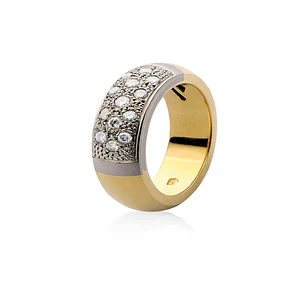 Anillo Oro Amarillo 18kt Modelo Etra 13 Diamantes 2pts