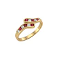 Anillo Oro Miel 18kt Ondas con Circonitas Rubí - Miniatura 2