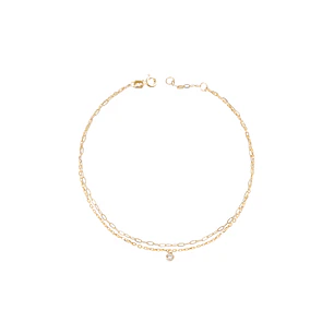 Tobillera Oro Amarillo 18kt Doble Cadena