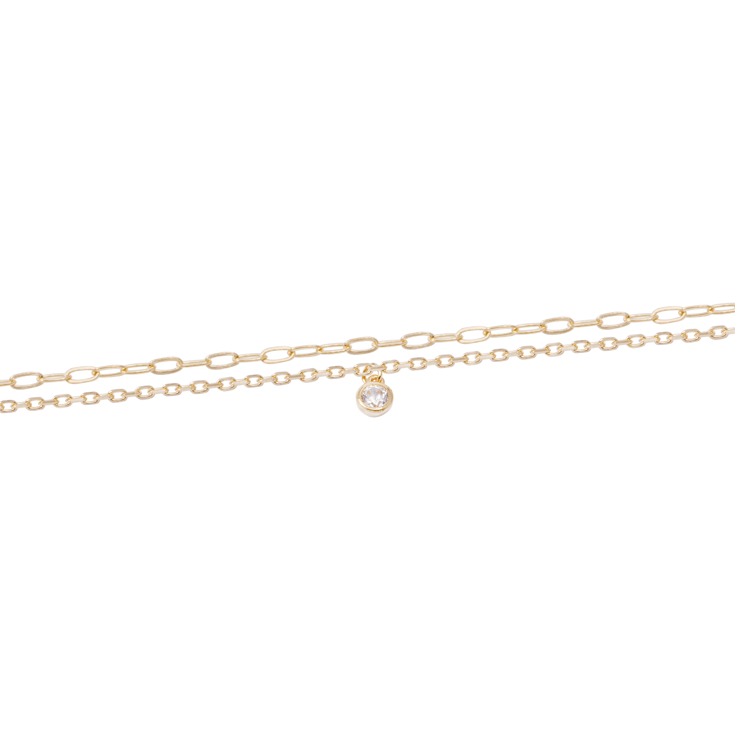Tobillera Oro Amarillo 18kt Doble Cadena 2