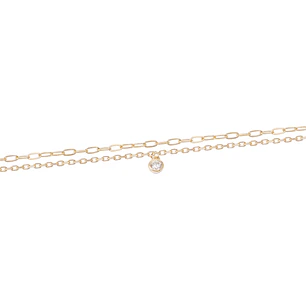 Tobillera Oro Amarillo 18kt Doble Cadena