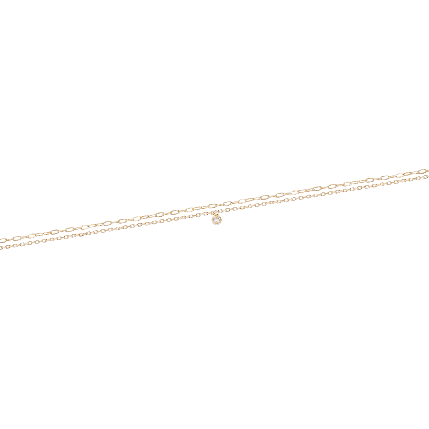 Tobillera Oro Amarillo 18kt Doble Cadena 3