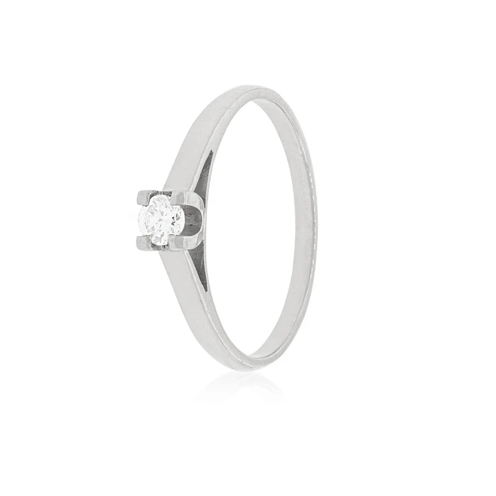 Anillo Compromiso Oro Blanco 18kt  Nápoles 1x6ptos Diamante 1