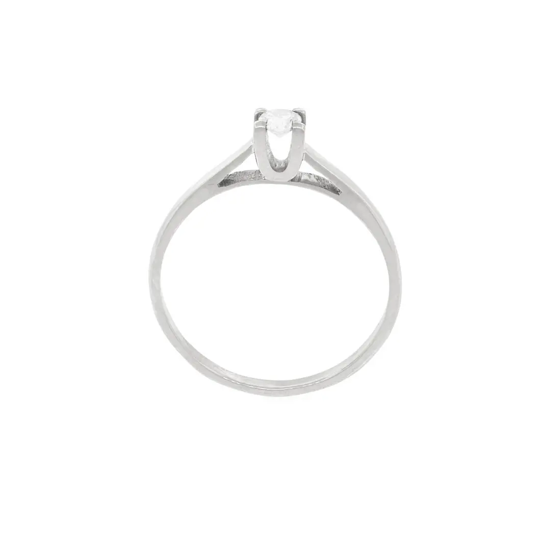 Anillo Compromiso Oro Blanco 18kt  Nápoles 1x6ptos Diamante 2