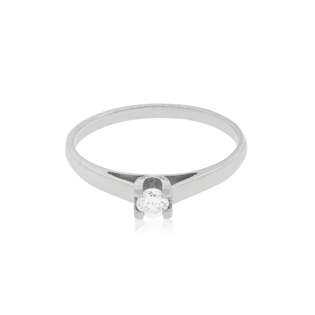 Anillo Compromiso Oro Blanco 18kt  Nápoles 1x6ptos Diamante 3