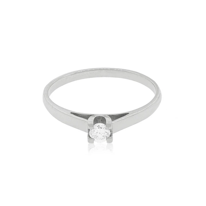 Anillo Compromiso Oro Blanco 18kt  Nápoles 1x6ptos Diamante 3
