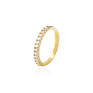 Anillo Compromiso de Oro 18Kt Medio Cintillo Circones