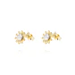 Aros de Oro 18kt Flor Circón 10 petalos. - Miniatura 1