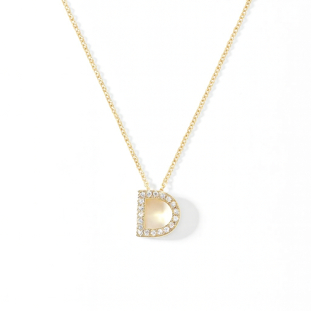 Collar Oro Amarillo 18kt Diamantes Letra D 13 Pts | Danielle Costantini 3