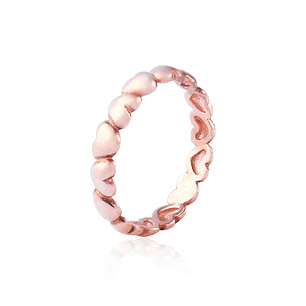 Anillo de Plata Esterlina 925 Corazones Rose