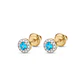 Aros de Oro 18kt Circulo de Agua Marina - Miniatura 1