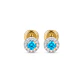 Aros de Oro 18kt Circulo de Agua Marina - Miniatura 2