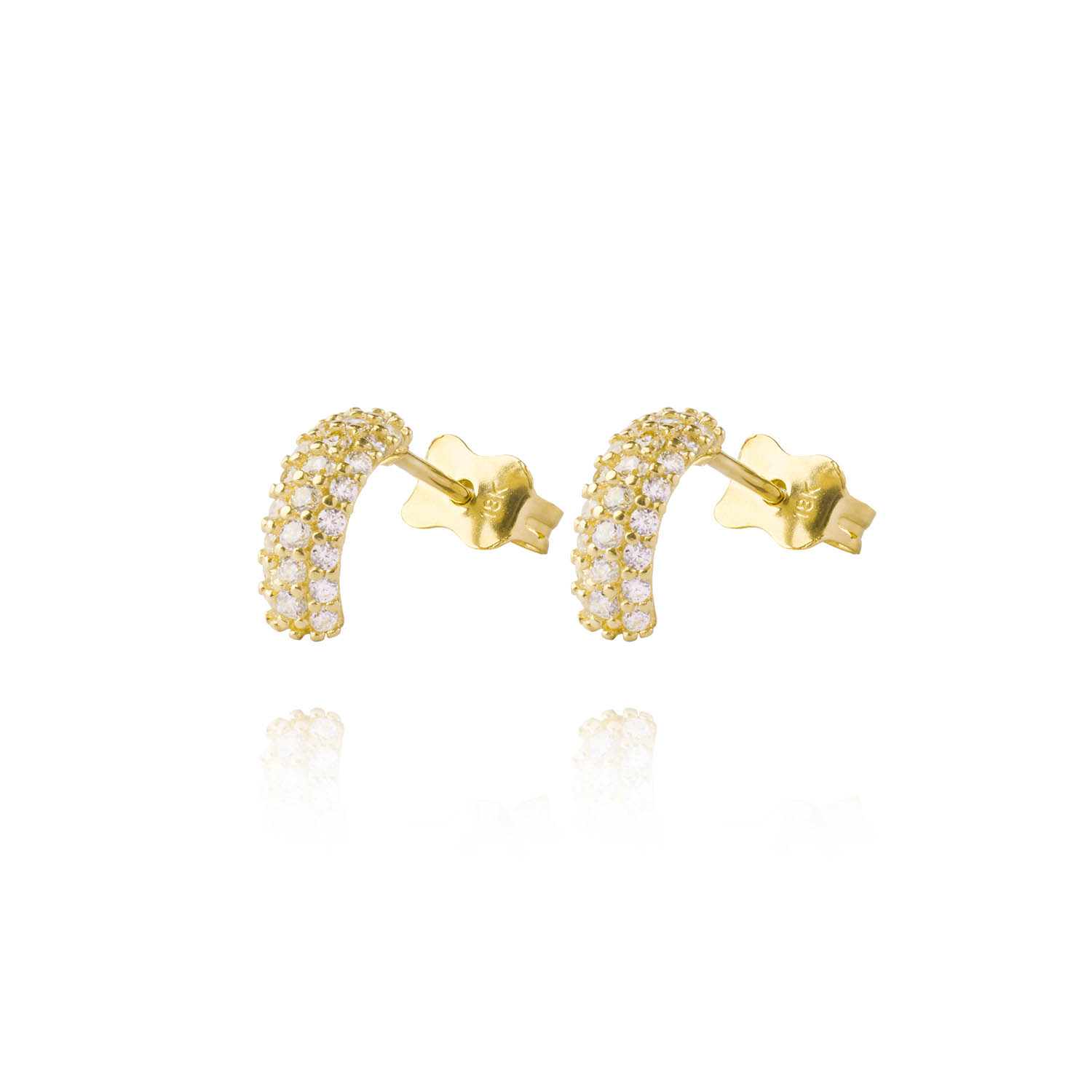 Aros de Oro 18kt Media Luna con Circones AUA 1