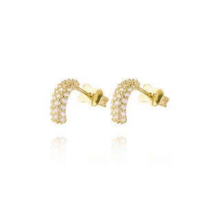 Aros de Oro 18kt Media Luna con Circones AUA