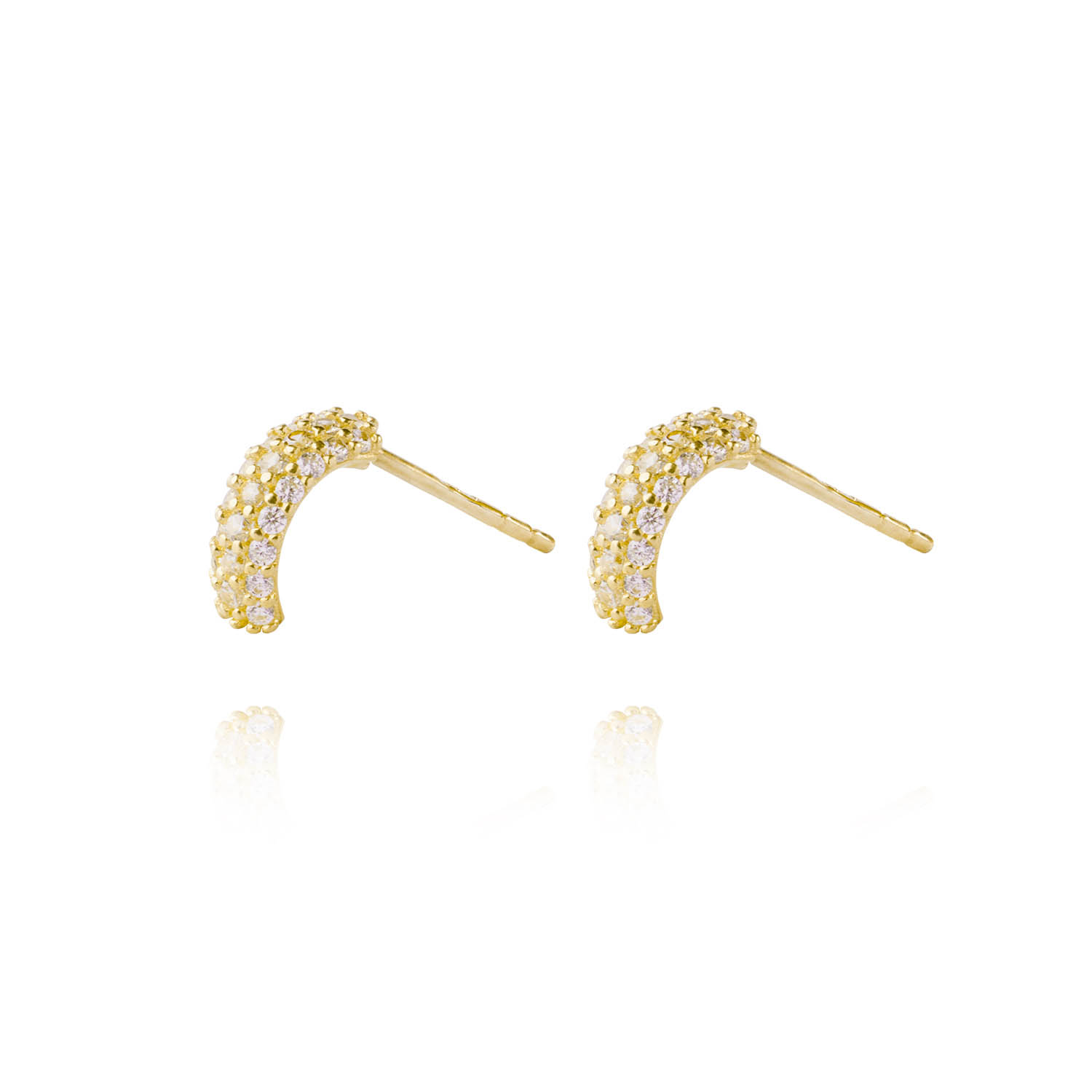 Aros de Oro 18kt Media Luna con Circones AUA 2