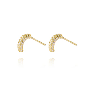 Aros de Oro 18kt Media Luna con Circones AUA
