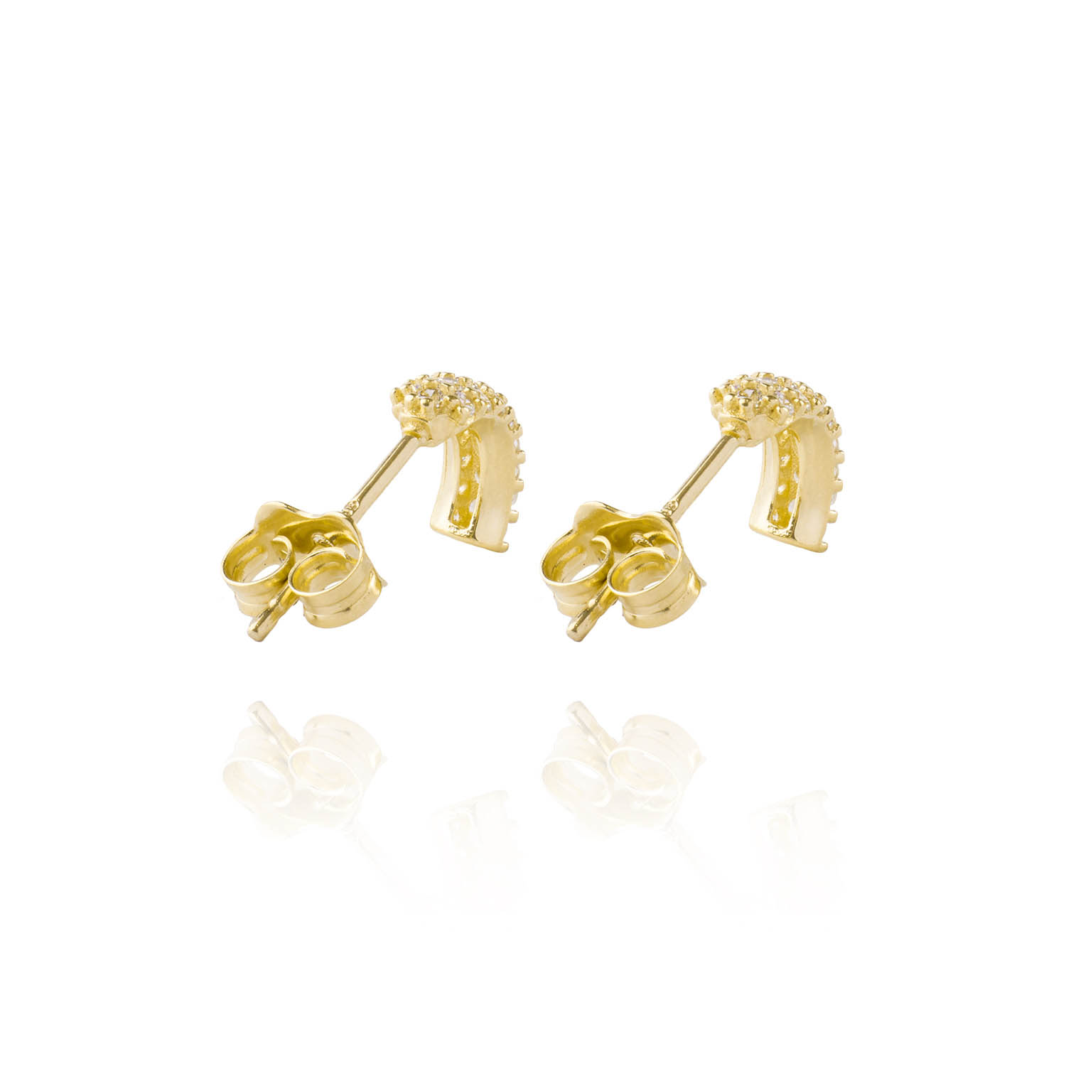Aros de Oro 18kt Media Luna con Circones AUA 3