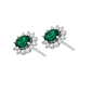 Aros Oro Blanco 18Kt Diamantes 41Pts Esmeralda Central - Miniatura 3