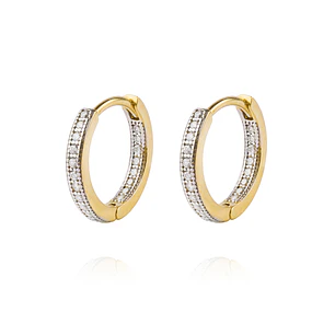 Aros de Oro 18kt Argollas con Circon de Riel AUB