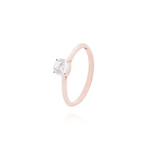 Anillo Oro Miel 18kt Solitario Clásico