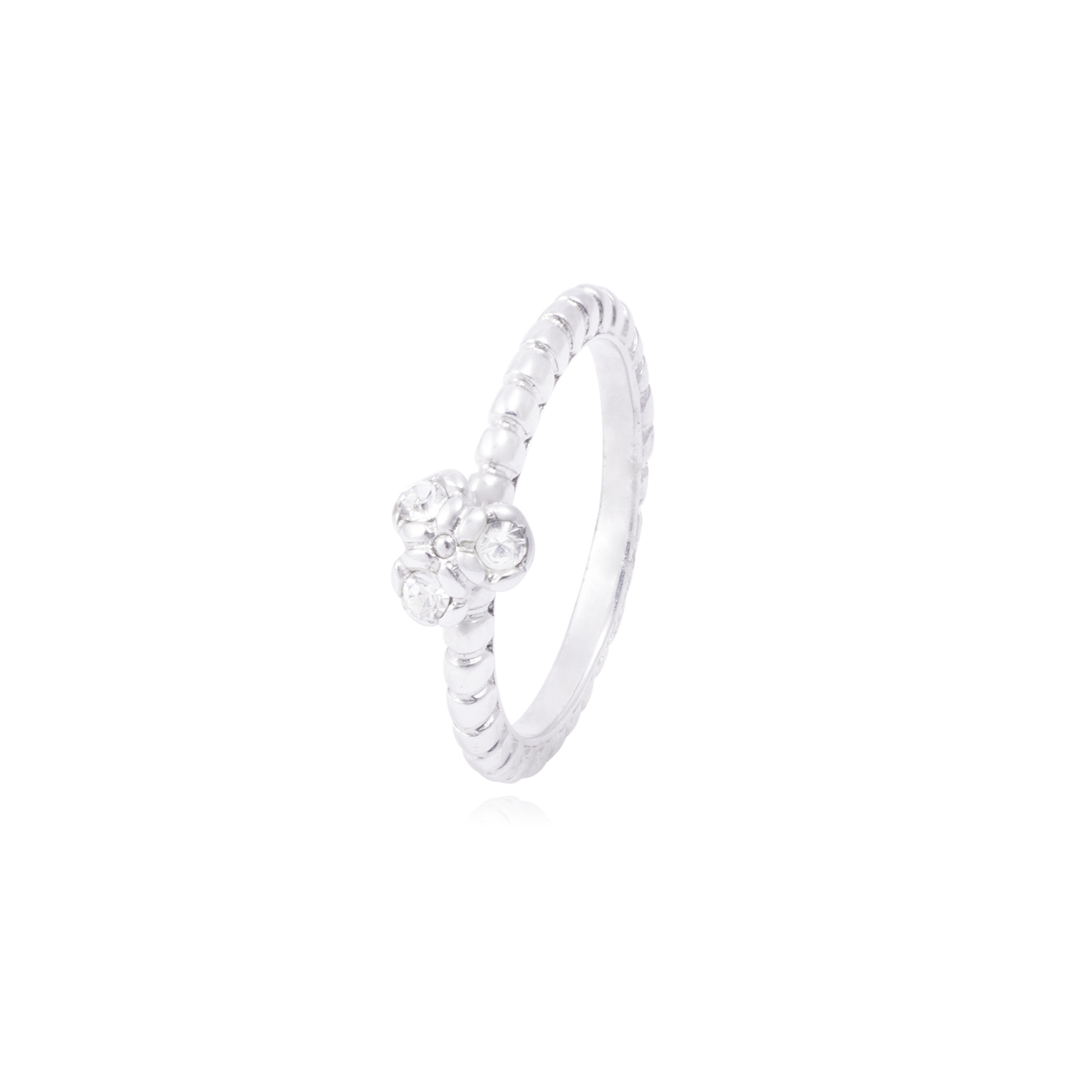 Anillo de Plata Esterlina 925 Circonitas Brillantes Central 2mm 1