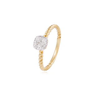 Anillo Compromiso de Oro de 18kt Solitario 29 puntos de diamante