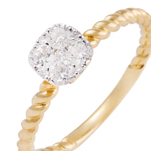 Anillo Compromiso de Oro de 18kt Solitario 29 puntos de diamante