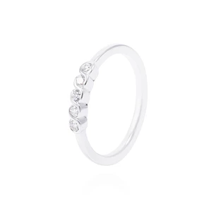 Anillo de Plata Esterlina Medio Cintillo Cinco Circones