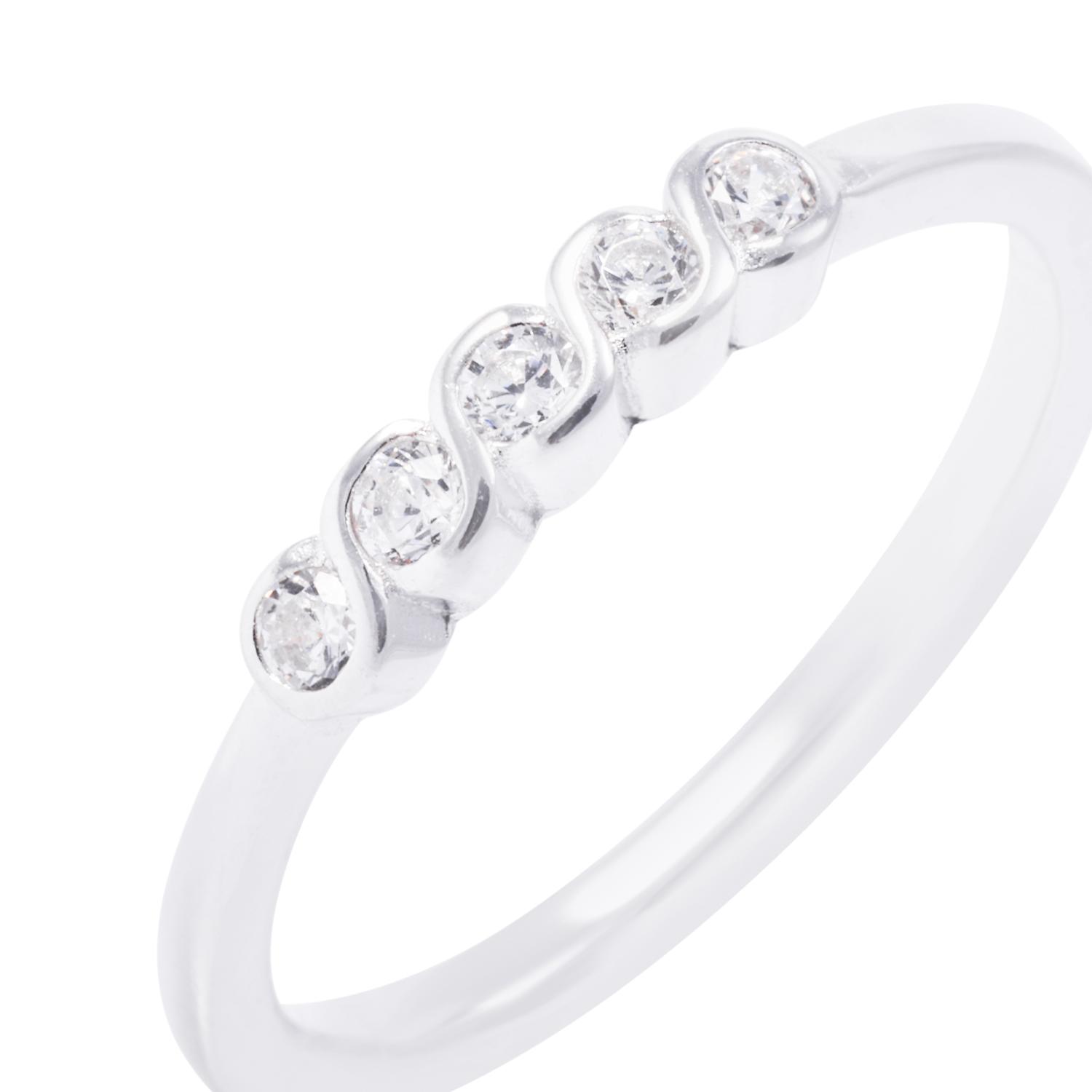 Anillo de Plata Esterlina Medio Cintillo Cinco Circones 2