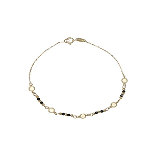 Pulsera de Oro 18kt Bolitas Onix