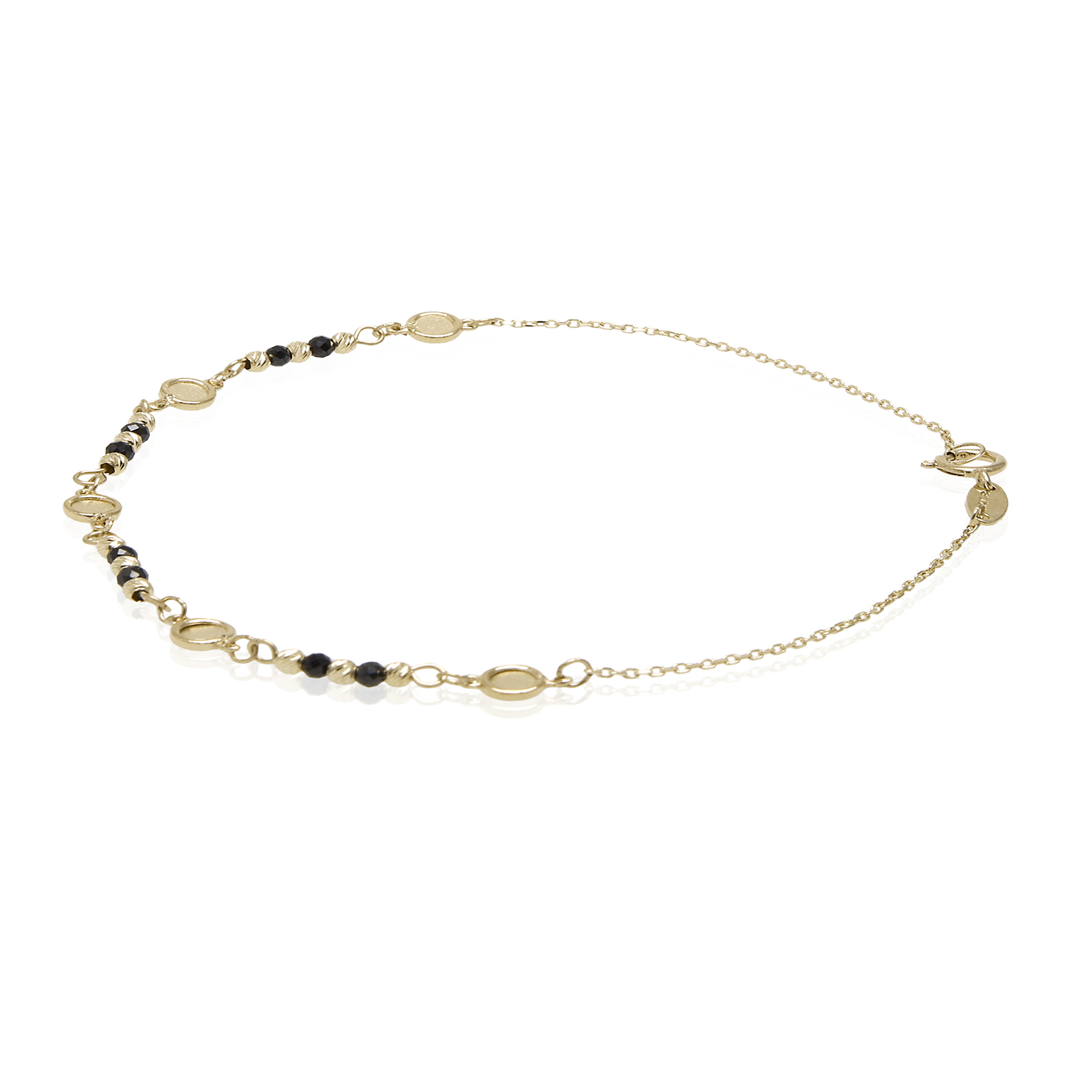 Pulsera de Oro 18kt Bolitas Onix 2