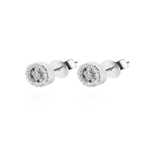 Aros de Oro Blanco 18kt con Diamantes 27pts total SI/H