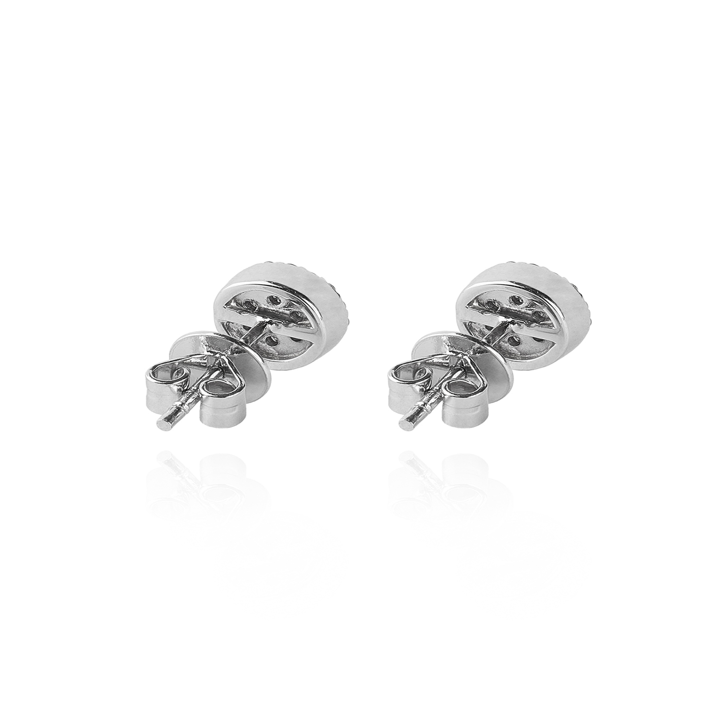 Aros de Oro Blanco 18kt con Diamantes 27pts total SI/H 2